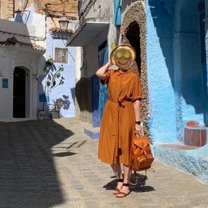 COS Cupro Cotton midi shirt dress